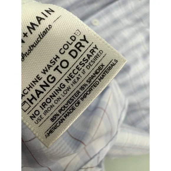 Mizzen + Main Performance Shirt Mens Large Tall Trim Fit LT Non Iron Stretch - Picture 8 of 8